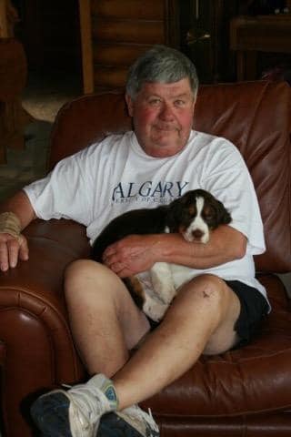Dad with Doc when he was a puppy